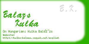 balazs kulka business card